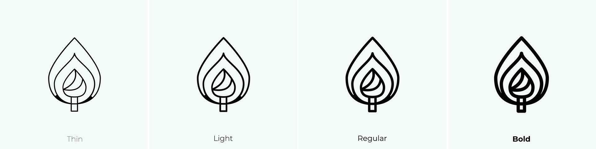 torch icon. Thin, Light, Regular And Bold style design isolated on white background vector