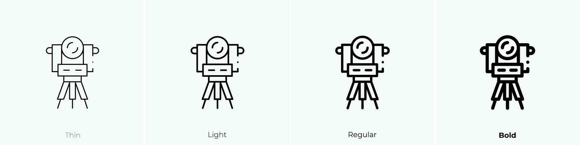 theodolite icon. Thin, Light, Regular And Bold style design isolated on white background vector