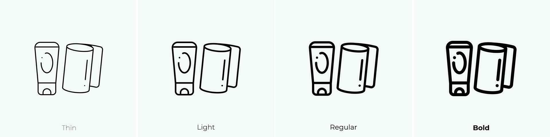 toothpaste icon. Thin, Light, Regular And Bold style design isolated on white background vector