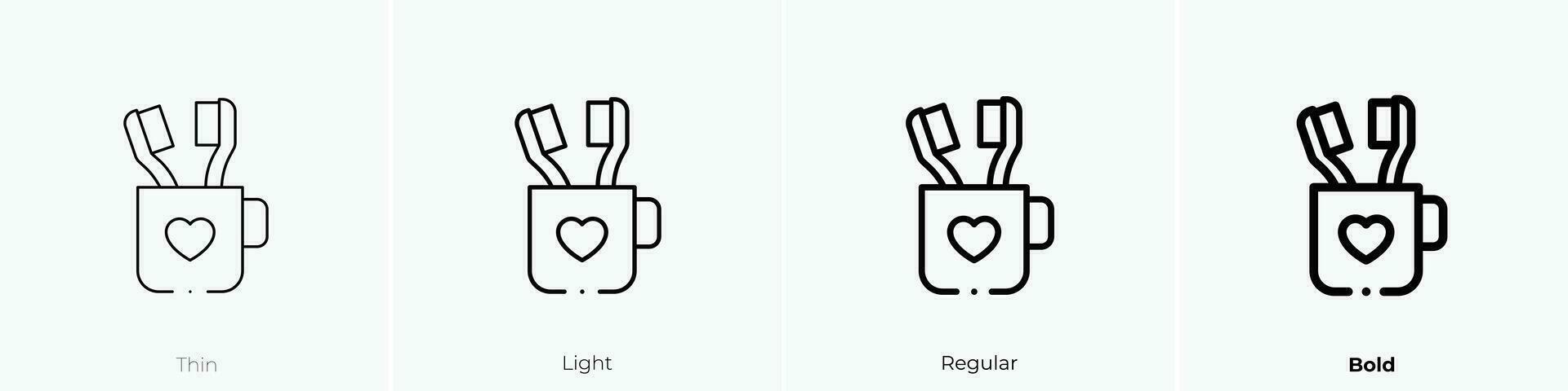 toothbrushes icon. Thin, Light, Regular And Bold style design isolated on white background vector