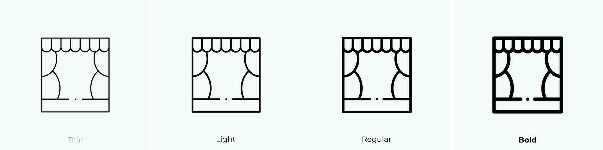 theatre icon. Thin, Light, Regular And Bold style design isolated on white background vector