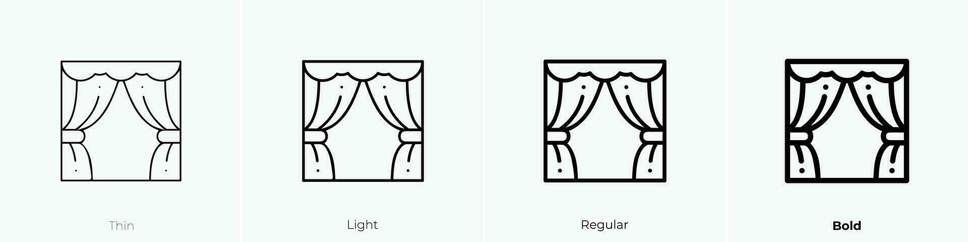 theater icon. Thin, Light, Regular And Bold style design isolated on white background vector