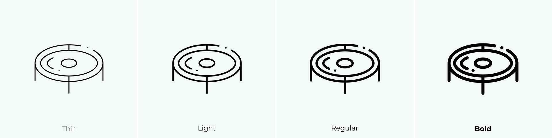 trampolín icono. delgado, luz, regular y negrita estilo diseño aislado en blanco antecedentes vector