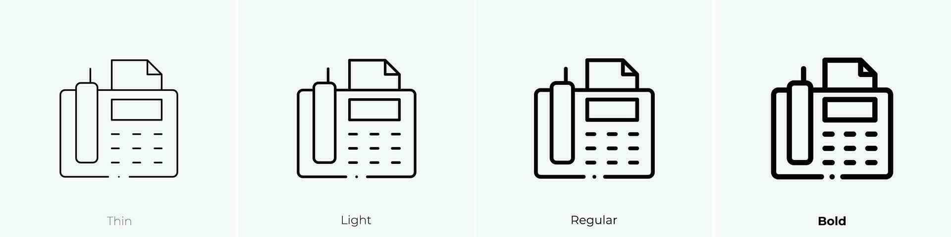 telephone call icon. Thin, Light, Regular And Bold style design isolated on white background vector