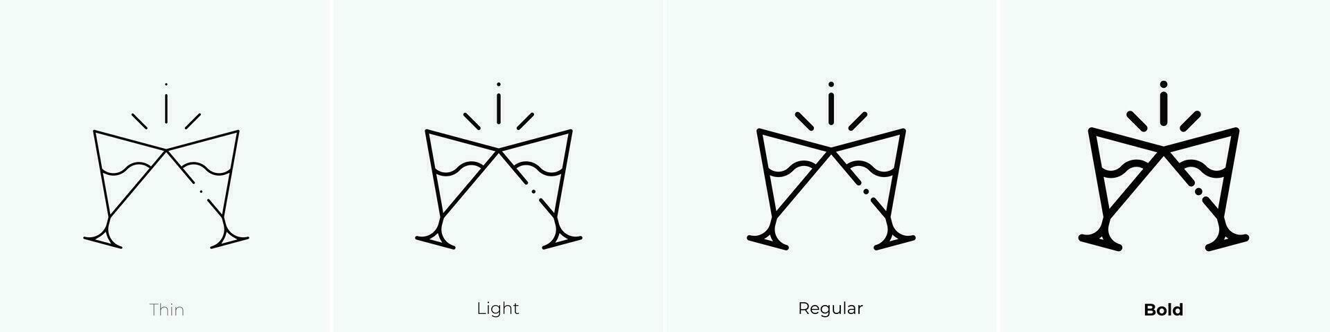 toast icon. Thin, Light, Regular And Bold style design isolated on white background vector