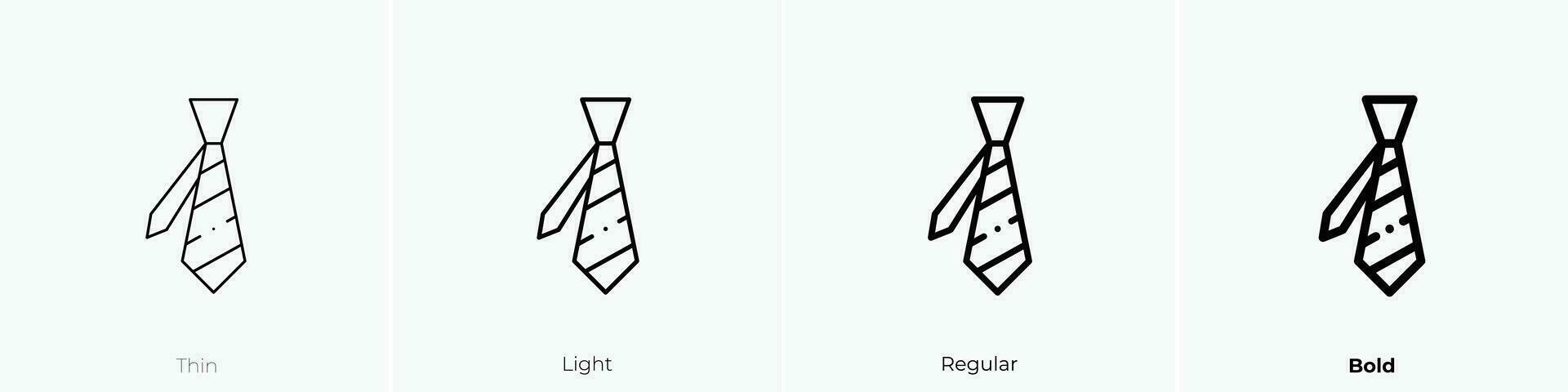 tie icon. Thin, Light, Regular And Bold style design isolated on white background vector
