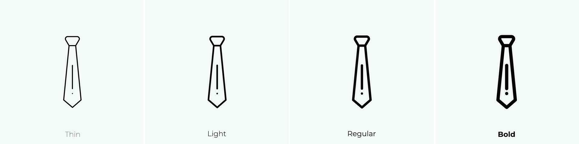 tie icon. Thin, Light, Regular And Bold style design isolated on white background vector