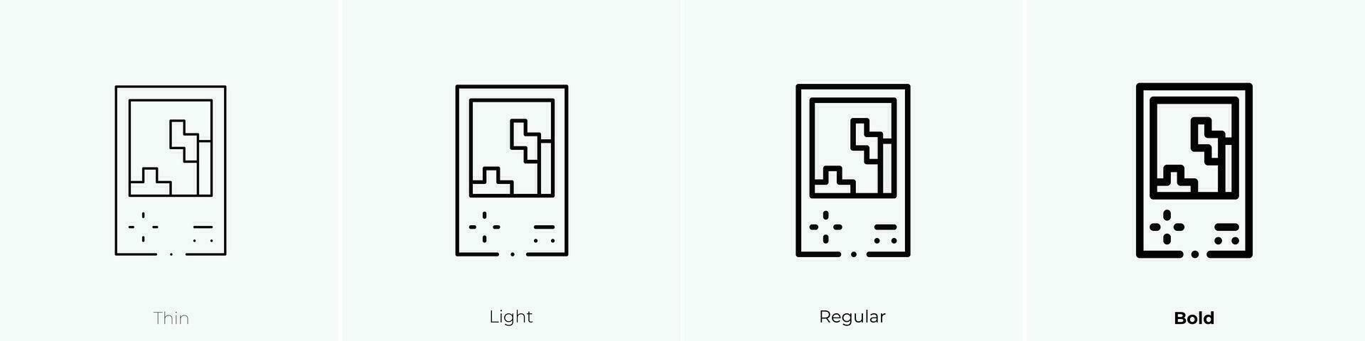 tetris icon. Thin, Light, Regular And Bold style design isolated on white background vector