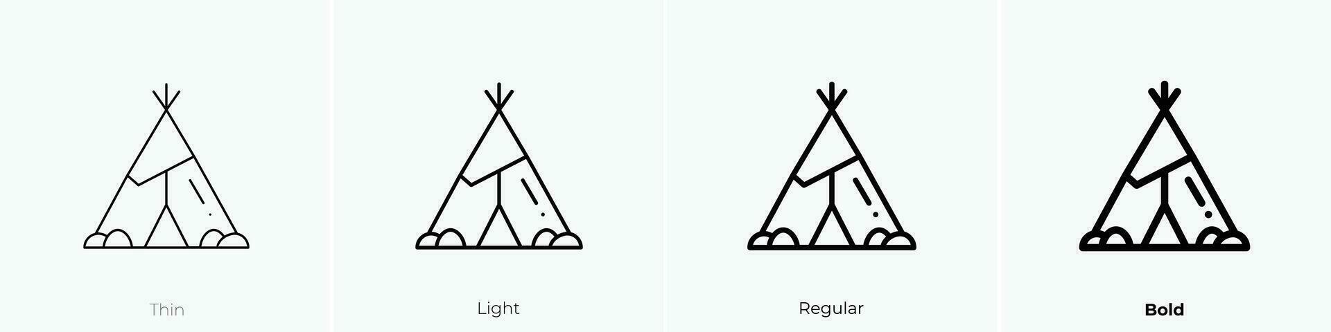tipi icon. Thin, Light, Regular And Bold style design isolated on white background vector