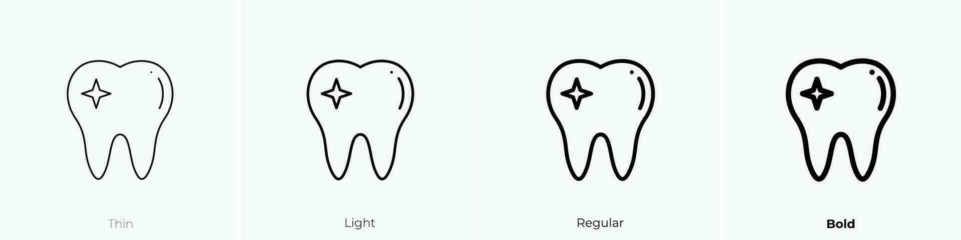 tooth icon. Thin, Light, Regular And Bold style design isolated on white background vector