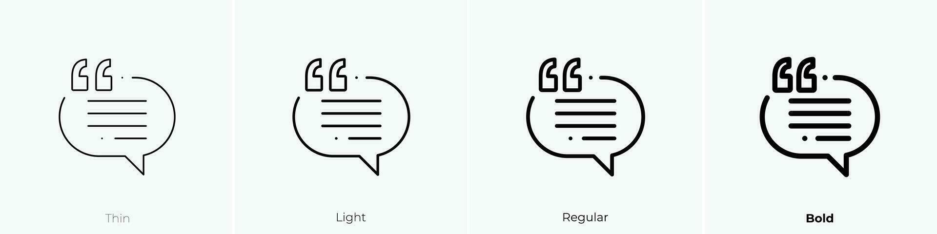 testimonial icon. Thin, Light, Regular And Bold style design isolated on white background vector