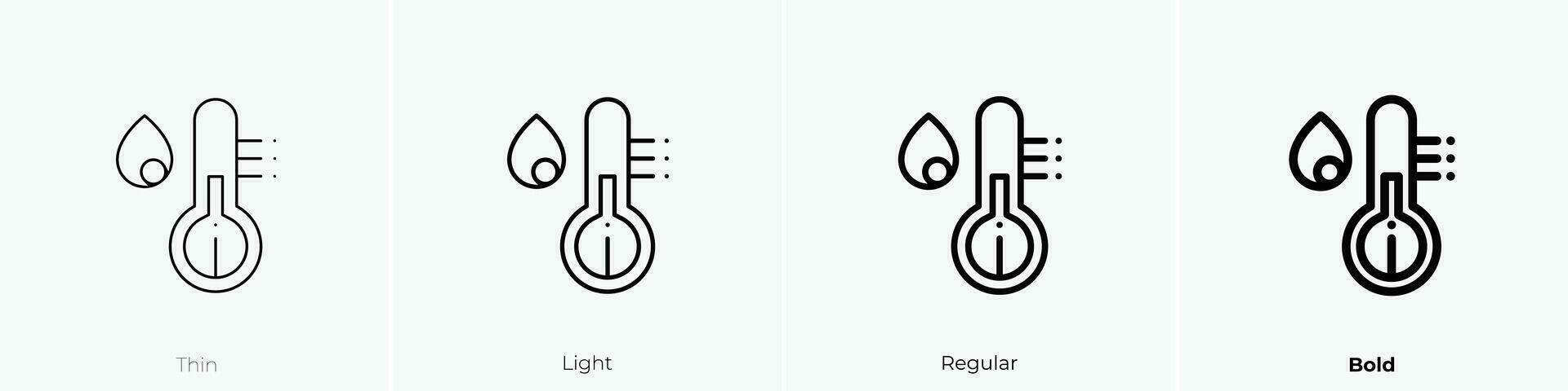 thermometer icon. Thin, Light, Regular And Bold style design isolated on white background vector