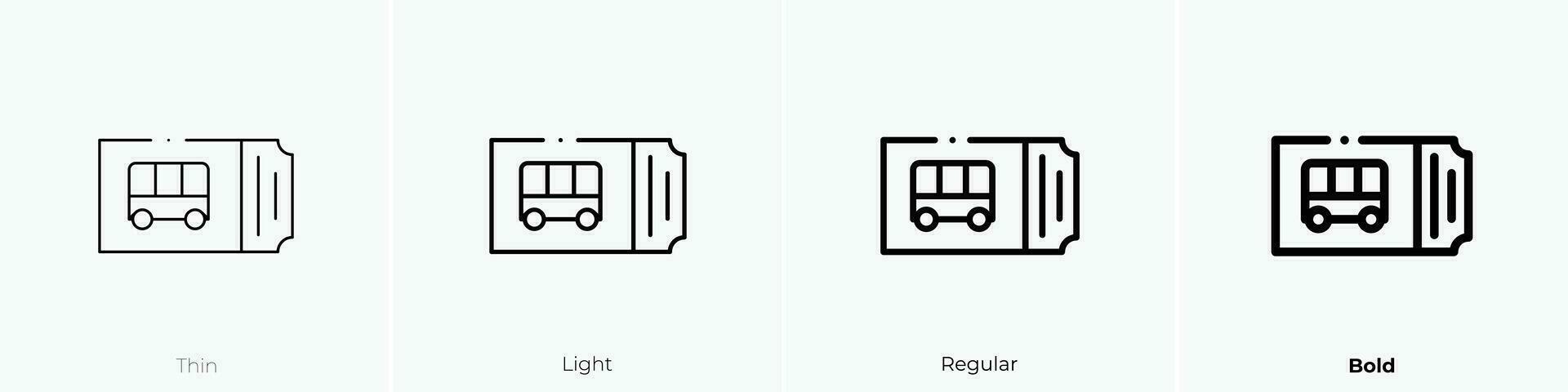 train icon. Thin, Light, Regular And Bold style design isolated on white background vector