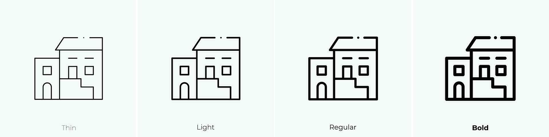 tradicional icono. delgado, luz, regular y negrita estilo diseño aislado en blanco antecedentes vector