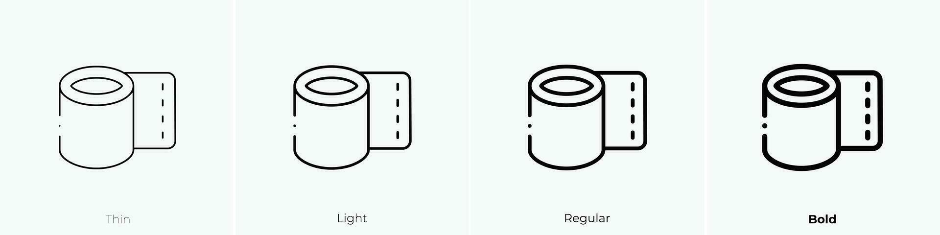 toilet paper icon. Thin, Light, Regular And Bold style design isolated on white background vector