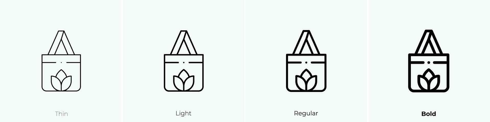 totebag icon. Thin, Light, Regular And Bold style design isolated on white background vector