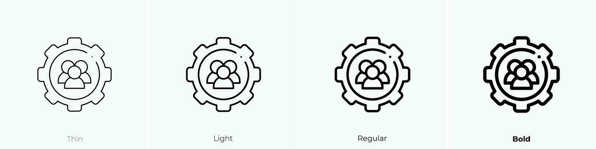teamwork icon. Thin, Light, Regular And Bold style design isolated on white background vector