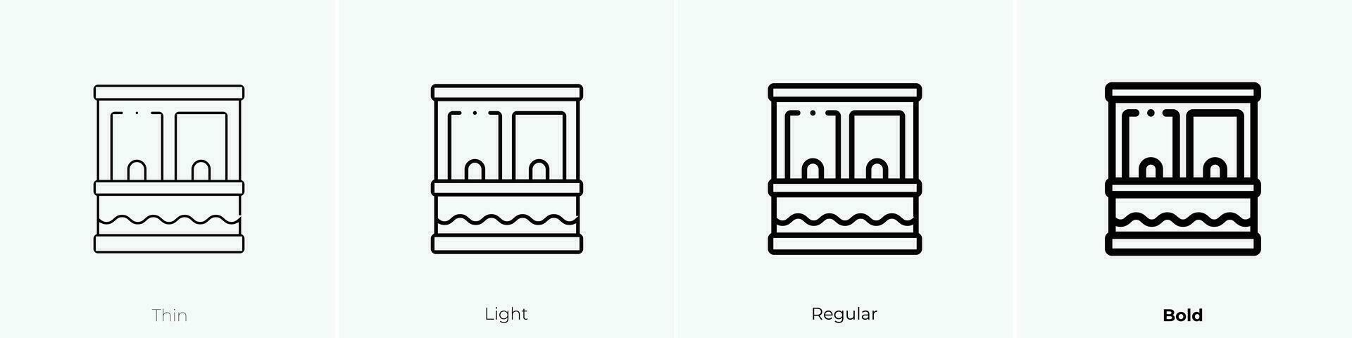 ticket counter icon. Thin, Light, Regular And Bold style design isolated on white background vector