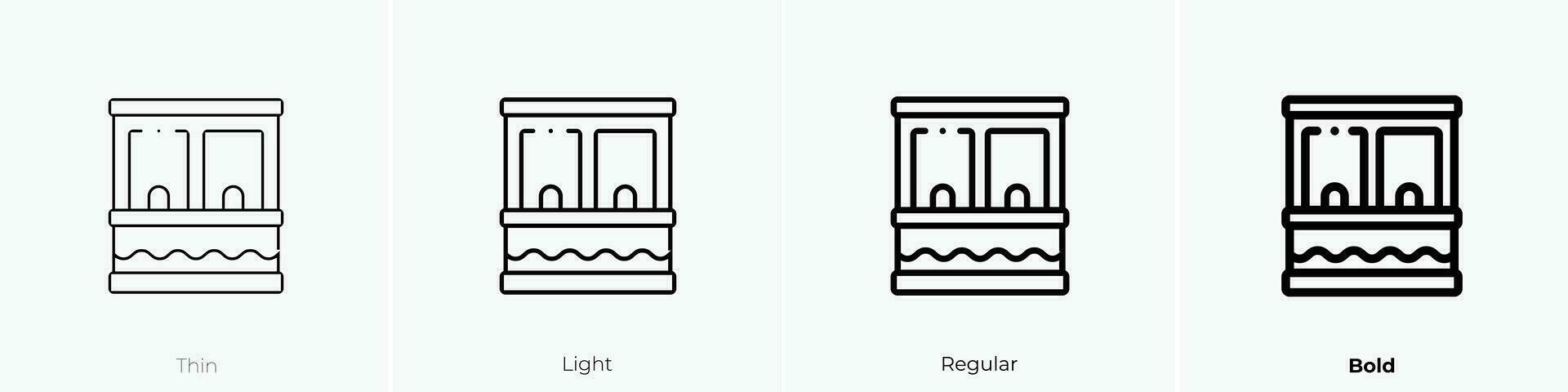 ticket counter icon. Thin, Light, Regular And Bold style design isolated on white background vector