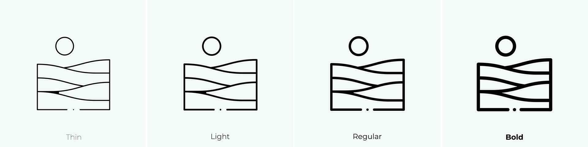 terraces icon. Thin, Light, Regular And Bold style design isolated on white background vector