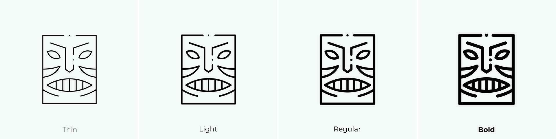tiki icon. Thin, Light, Regular And Bold style design isolated on white background vector