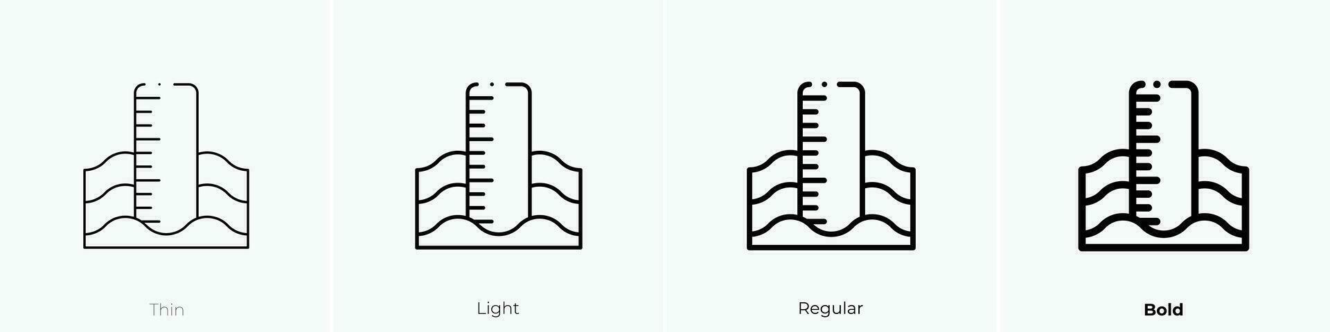 tide icon. Thin, Light, Regular And Bold style design isolated on white background vector