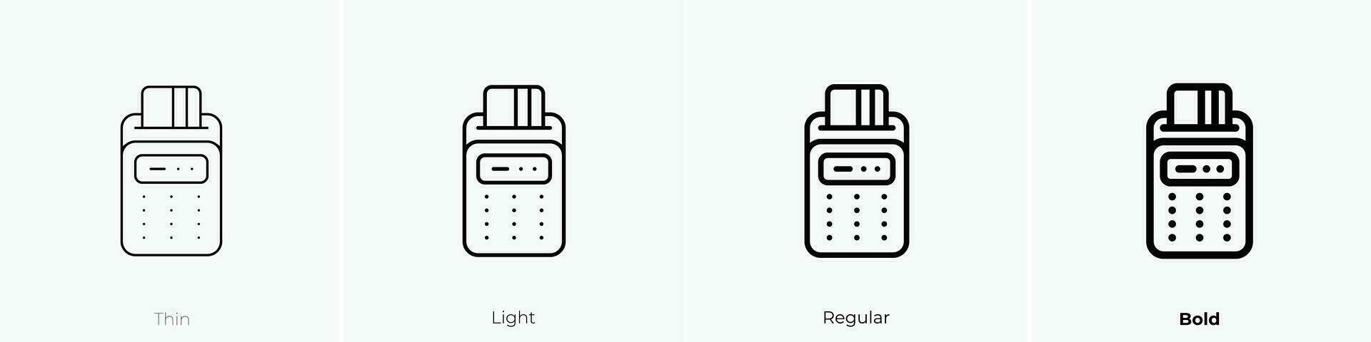 terminal icon. Thin, Light, Regular And Bold style design isolated on white background vector