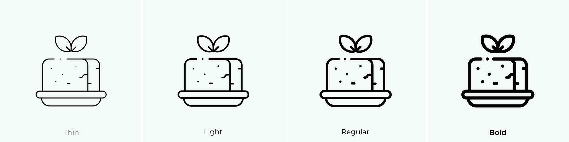 tofu icon. Thin, Light, Regular And Bold style design isolated on white background vector