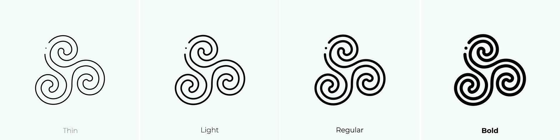 triskele icon. Thin, Light, Regular And Bold style design isolated on white background vector