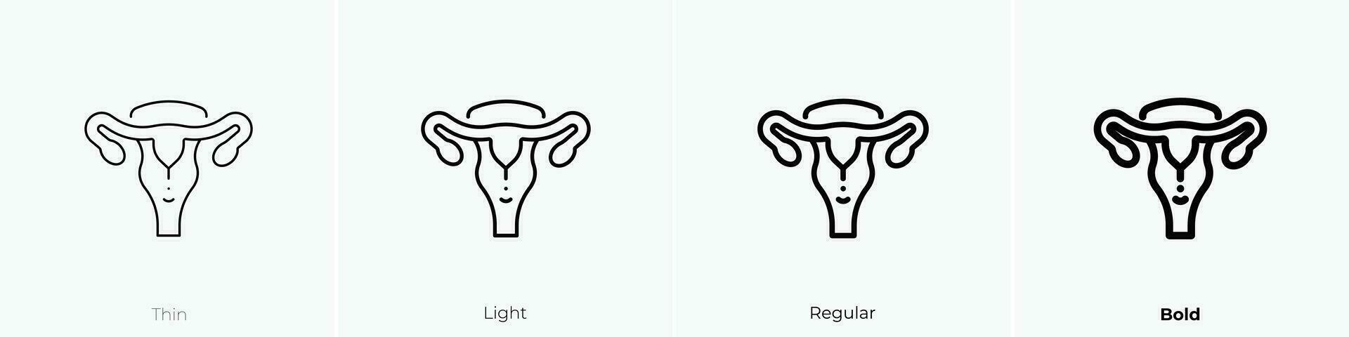 uterus icon. Thin, Light, Regular And Bold style design isolated on white background vector