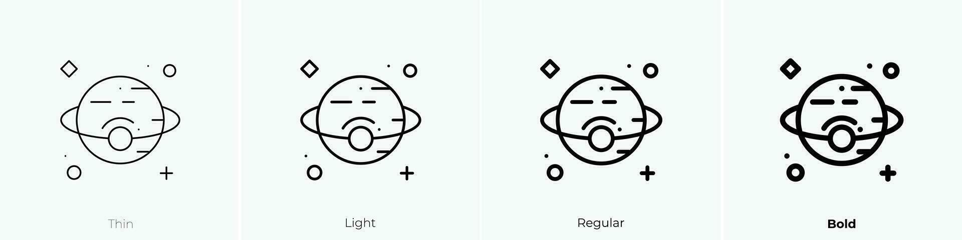 venus icon. Thin, Light, Regular And Bold style design isolated on white background vector