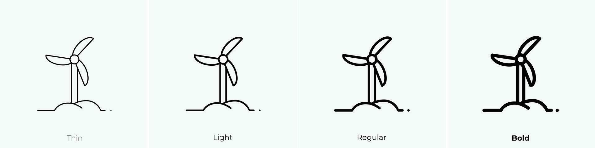 turbine icon. Thin, Light, Regular And Bold style design isolated on white background vector