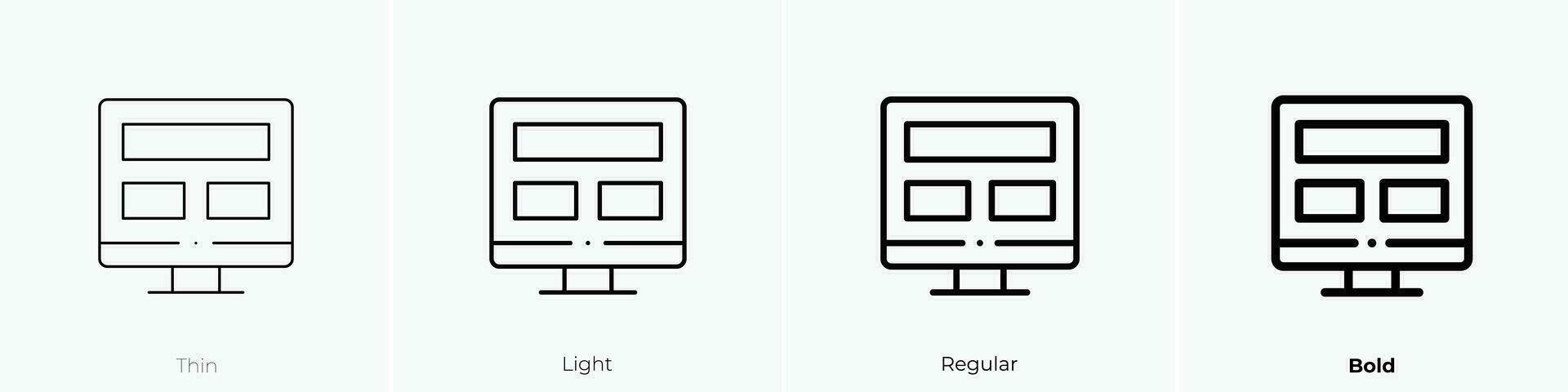 ui design icon. Thin, Light, Regular And Bold style design isolated on white background vector