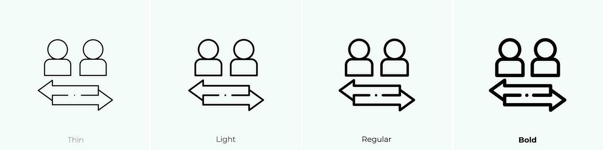 user icon. Thin, Light, Regular And Bold style design isolated on white background vector