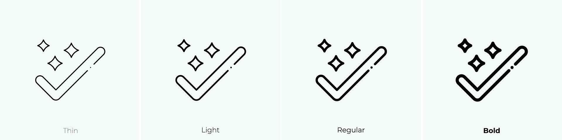 valid icon. Thin, Light, Regular And Bold style design isolated on white background vector