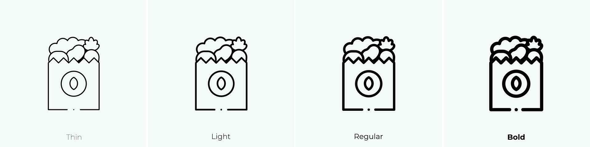 vegano icono. delgado, luz, regular y negrita estilo diseño aislado en blanco antecedentes vector