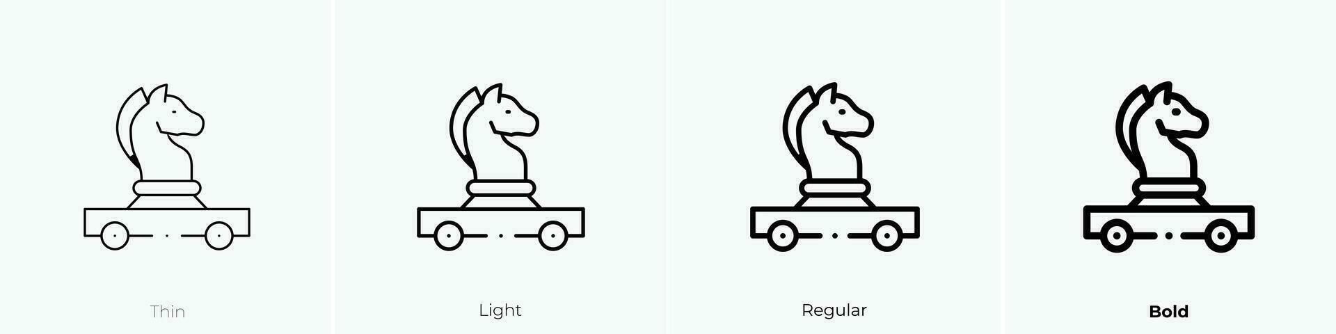 trojan horse icon. Thin, Light, Regular And Bold style design isolated on white background vector