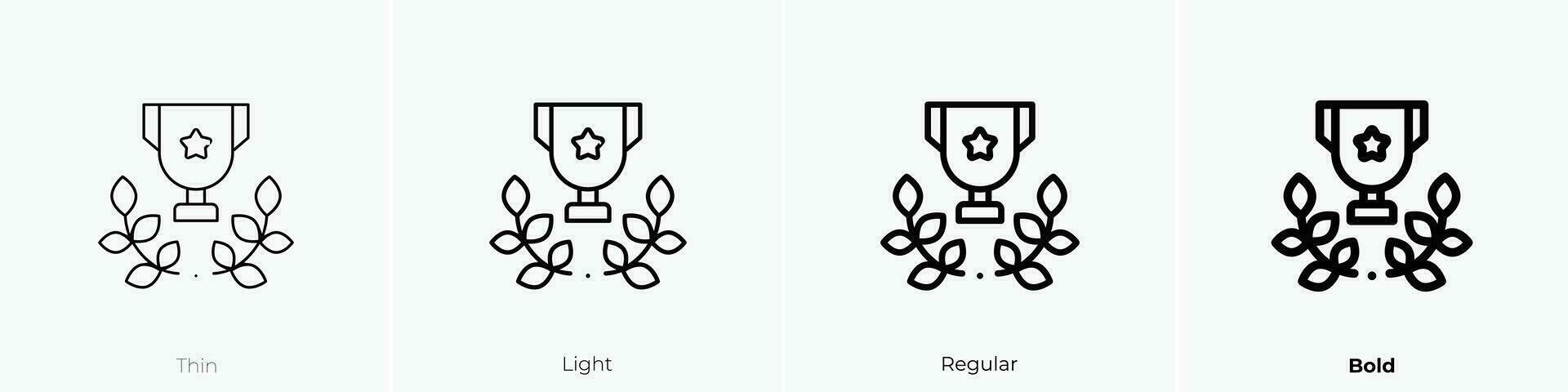 trophy icon. Thin, Light, Regular And Bold style design isolated on white background vector