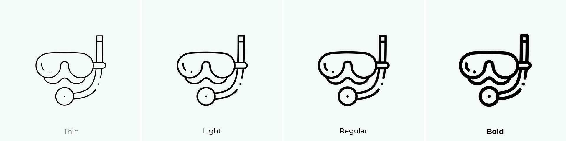 underwater icon. Thin, Light, Regular And Bold style design isolated on white background vector