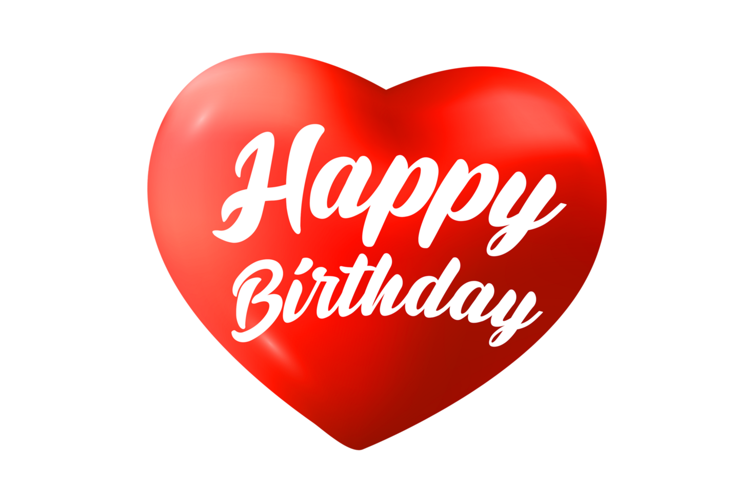 Red Happy Birthday Heart png