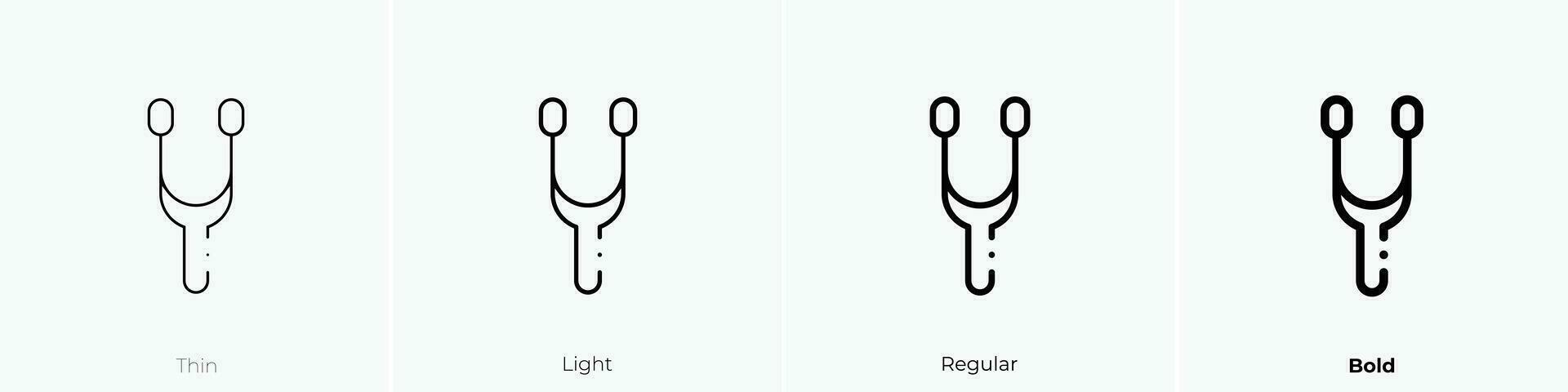 tuning fork icon. Thin, Light, Regular And Bold style design isolated on white background vector