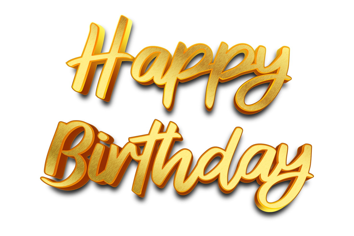 Celebrate In Style With Our 3D Happy Birthday Gold png