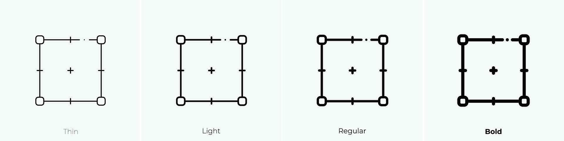 transform icon. Thin, Light, Regular And Bold style design isolated on white background vector