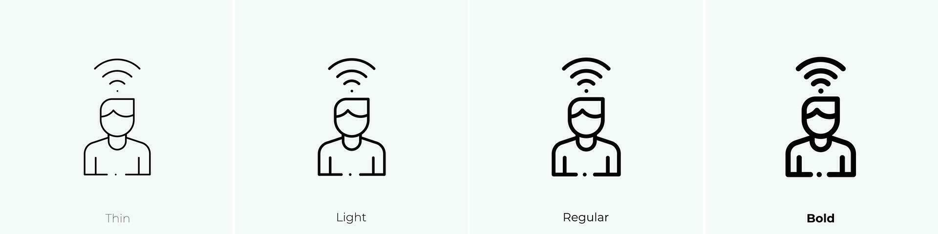 user icon. Thin, Light, Regular And Bold style design isolated on white background vector