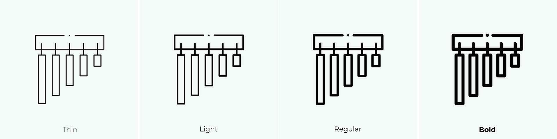 tubular icon. Thin, Light, Regular And Bold style design isolated on white background vector
