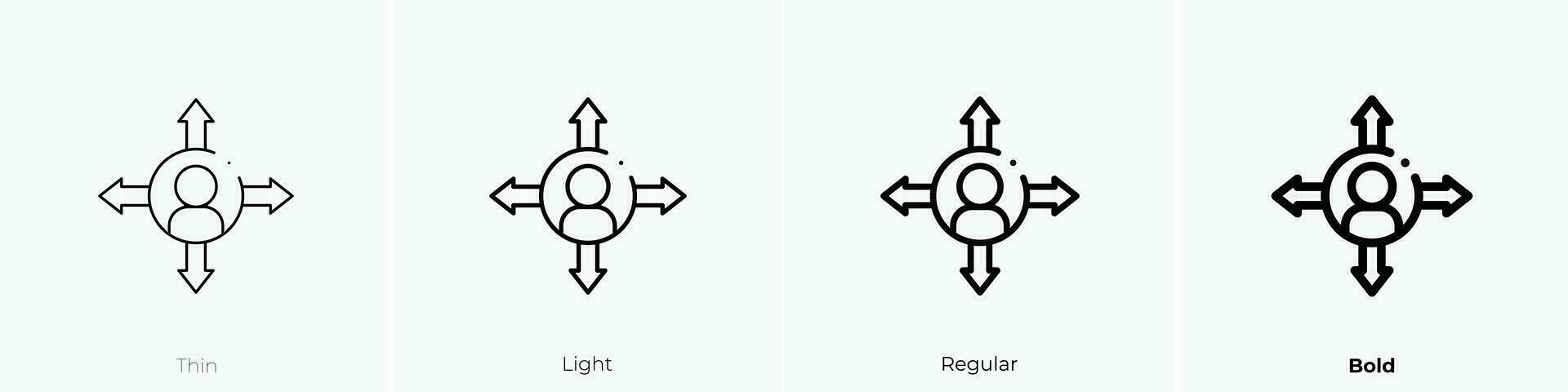 user icon. Thin, Light, Regular And Bold style design isolated on white background vector