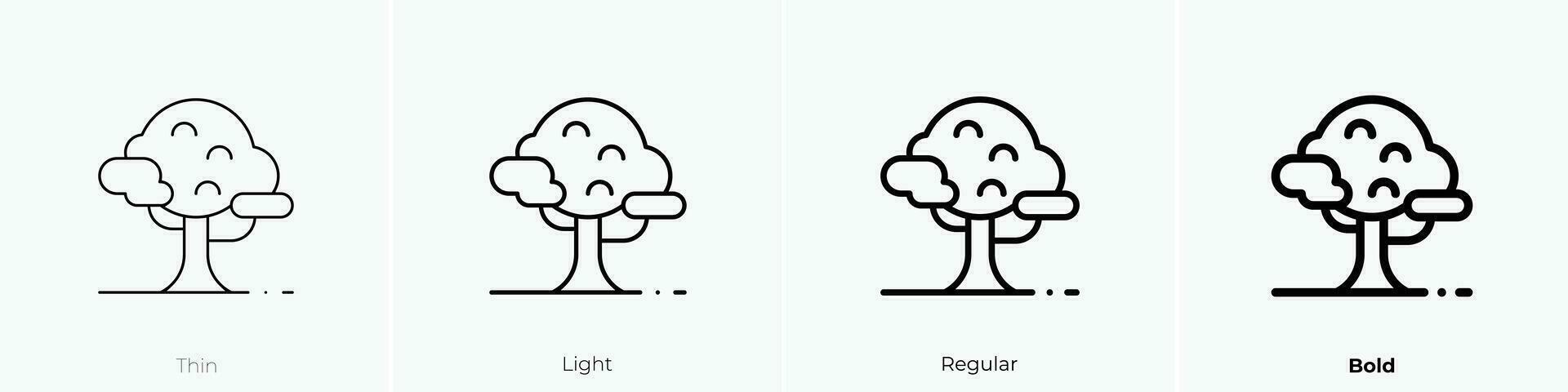 tree icon. Thin, Light, Regular And Bold style design isolated on white background vector
