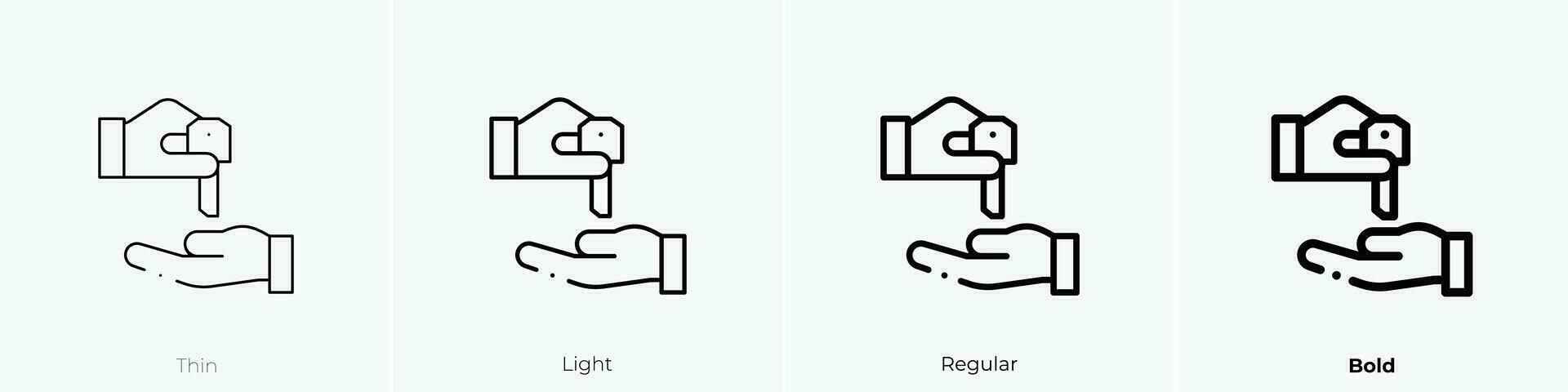 ayudante de cámara estacionamiento icono. delgado, luz, regular y negrita estilo diseño aislado en blanco antecedentes vector