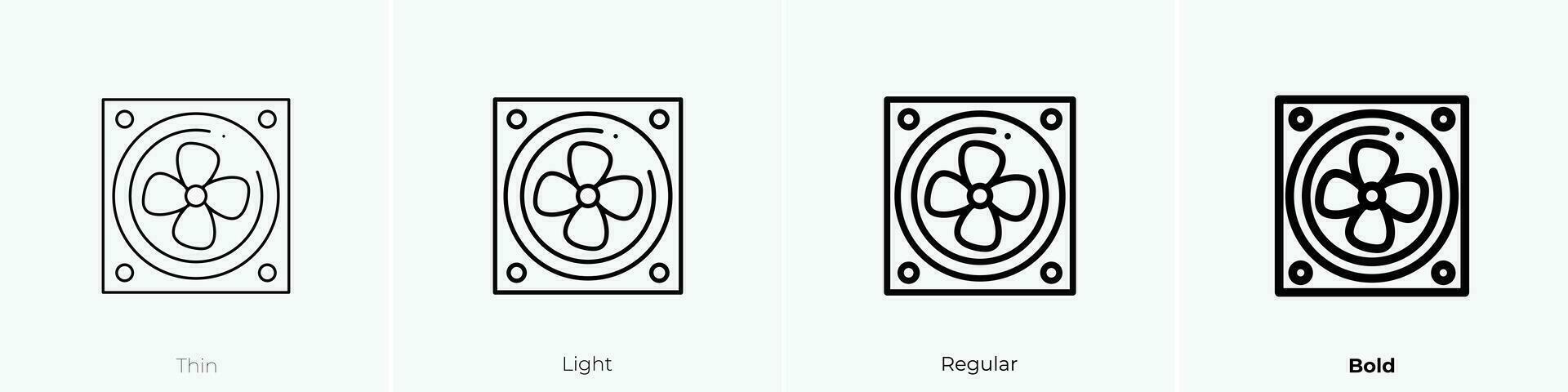 ventilator icon. Thin, Light, Regular And Bold style design isolated on white background vector