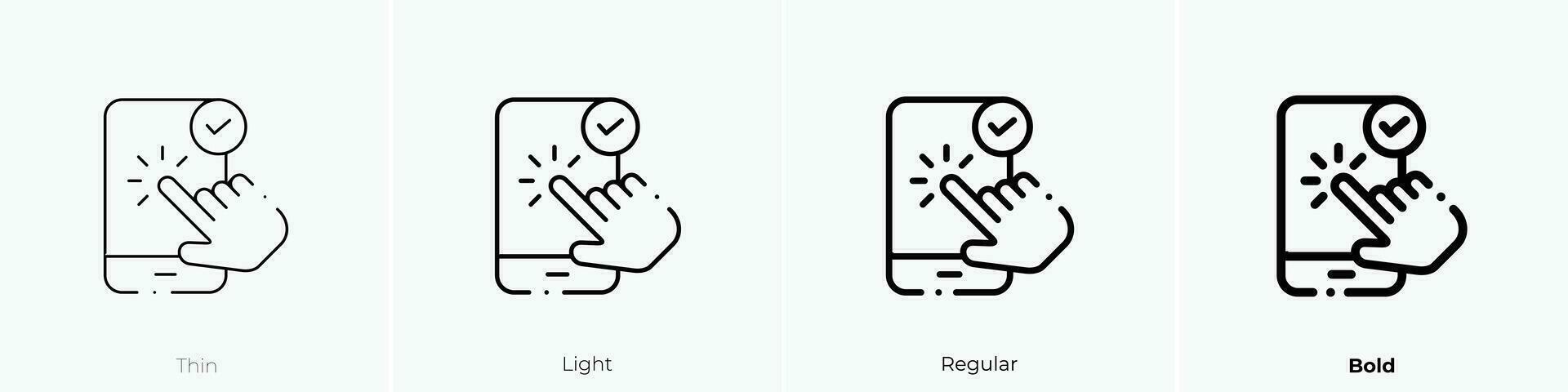 user experience icon. Thin, Light, Regular And Bold style design isolated on white background vector